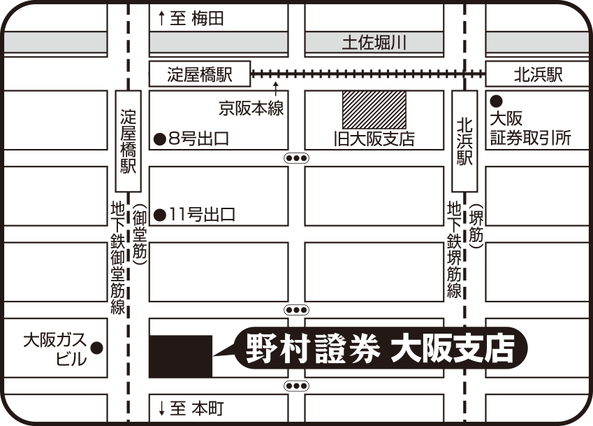 大阪支店プライベート・ウェルス・マネジメント一部地図