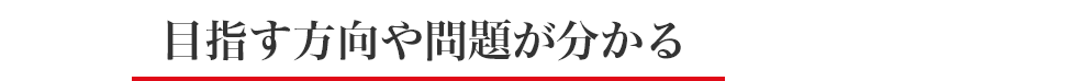 目指す方向や問題が分かる