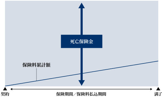 無解約返戻金型の定期保険のイメージ図