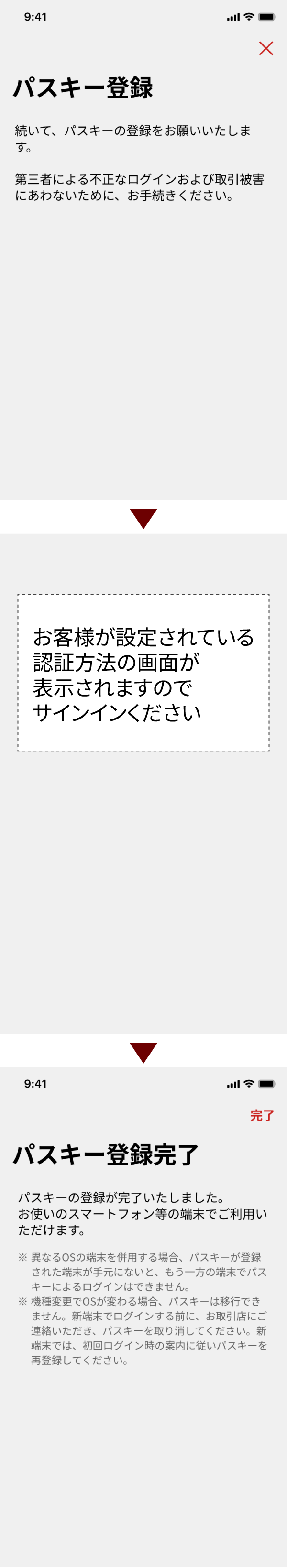 NOMURAアプリでパスキーの登録を完了する