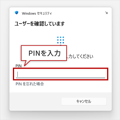 PINを入力