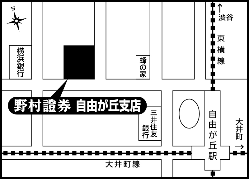 自由が丘支店地図