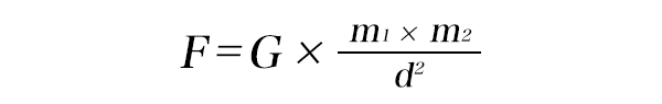 万有引力の法則の公式