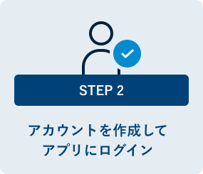 アカウントを作成してアプリにログイン