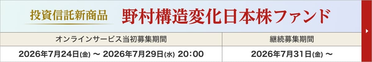 投資信託新商品 野村構造変化日本株ファンド