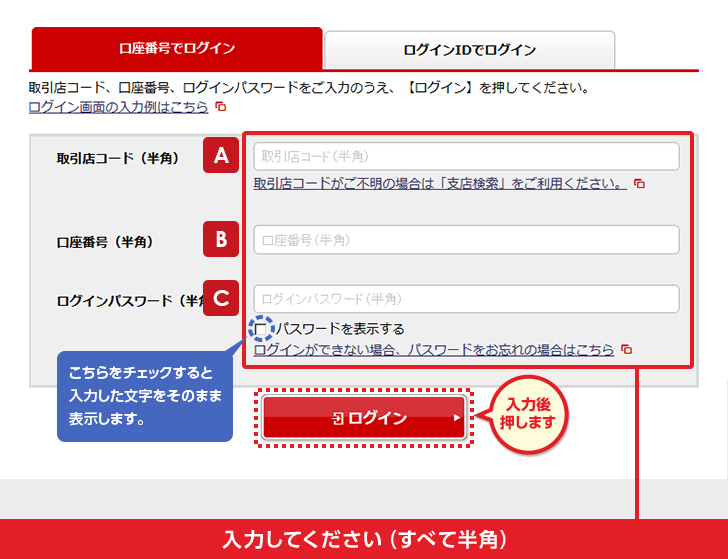ログイン画面 入力時のポイント 野村證券