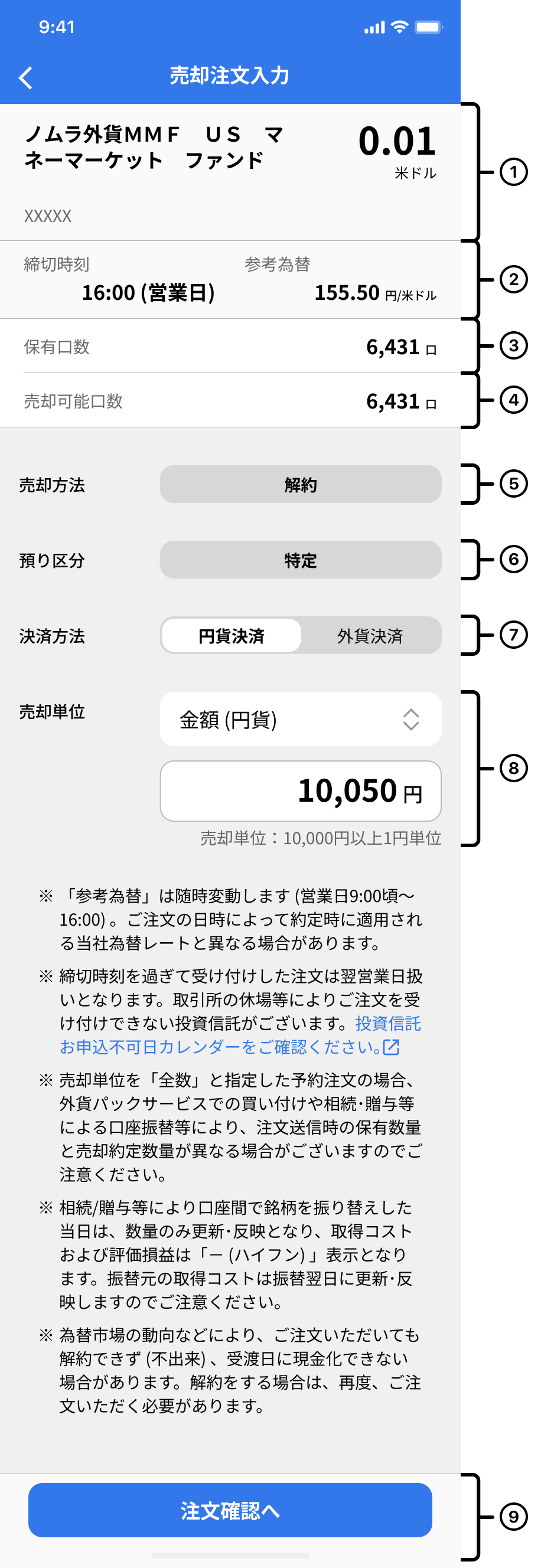 外M売り入力