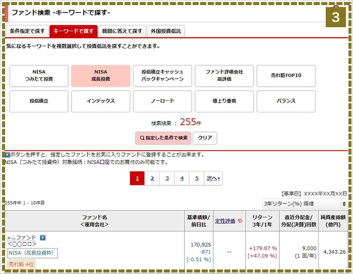銘柄の選択 オンラインサービス画面3