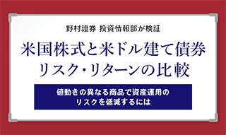 米国株式と米ドル建て債券 リスク・リターンの比較 野村證券投資情報部が解説のイメージ