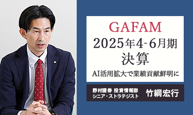 GAFAM決算解説　拡大するAI活用　業績貢献が鮮明に　野村證券・竹綱宏行のイメージ