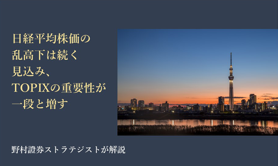 日経平均株価の乱高下は続く見込み、TOPIXの重要性が一段と増す　野村證券ストラテジストが解説のイメージ