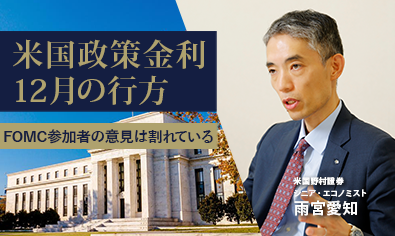 米国政策金利12月の行方　FOMC参加者の意見は割れている　米国野村證券・雨宮愛知のイメージ