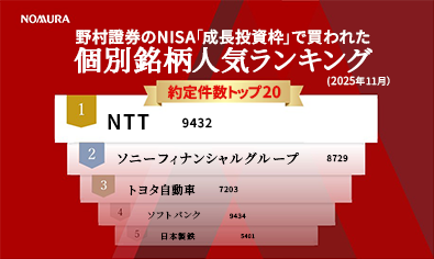 野村證券のNISA「成長投資枠」で買われた個別銘柄人気ランキング(2025年11月分)のイメージ