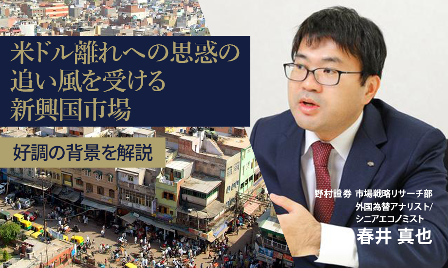 米ドル離れへの思惑の追い風を受ける新興国市場　好調の背景を解説　野村證券・春井真也のイメージ