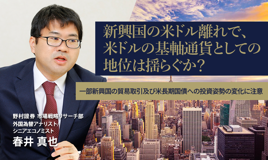 新興国の米ドル離れで、米ドルの基軸通貨としての地位は揺らぐか？　野村證券・春井真也のイメージ