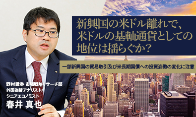 新興国の米ドル離れで、米ドルの基軸通貨としての地位は揺らぐか? 野村證券・春井真也のイメージ
