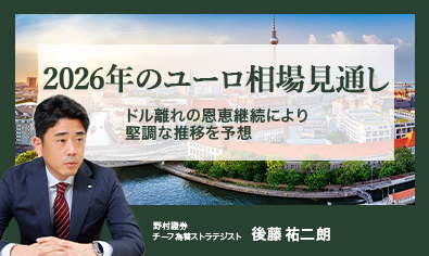 2026年のユーロ相場見通し　ドル離れの恩恵継続により堅調な推移を予想　野村證券・後藤祐二朗のイメージ