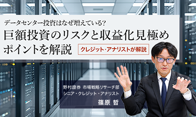 データセンター投資はなぜ増えている？ 巨額投資のリスクと収益化見極めポイントを解説　野村證券・篠原哲のイメージ