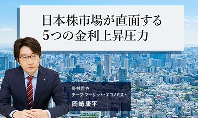 日本株市場が直面する　5つの金利上昇圧力　野村證券・岡崎康平のイメージ