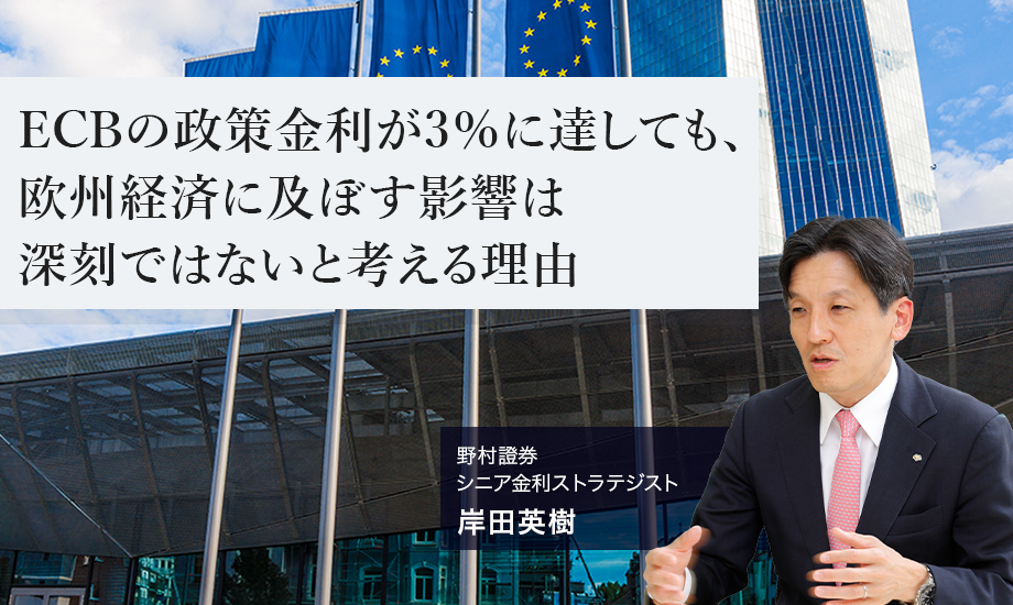 ECBの政策金利が3％に達しても、欧州経済に及ぼす影響は深刻ではないと考える理由　野村證券・岸田英樹のイメージ