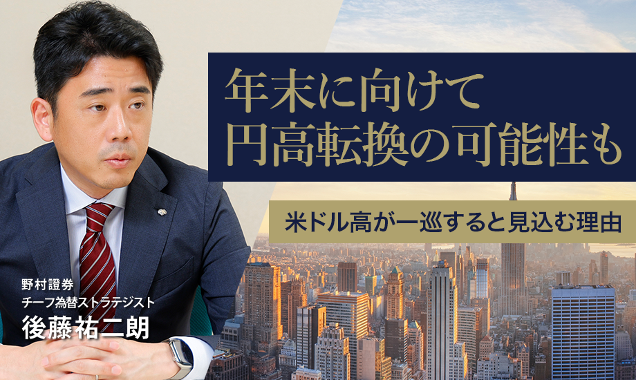 年末に向けて円高転換の可能性も　米ドル高が一巡すると見込む理由　野村證券・後藤祐二朗のイメージ