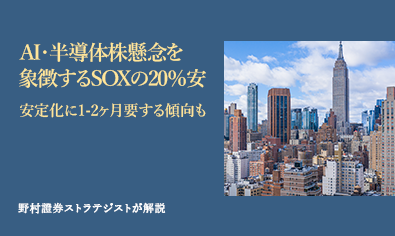 AI・半導体株懸念を象徴するSOXの20％安　安定化に1-2ヶ月要する傾向も　野村證券ストラテジストが解説のイメージ