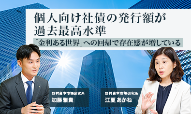 個人向け社債の発行額が過去最高水準　「金利ある世界」への回帰で存在感が増している　野村資本市場研究所・加藤雅貴　江夏あかねのイメージ
