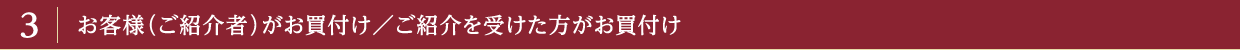 お客様（ご紹介者）がお買付け/ご紹介を受けた方がお買付け