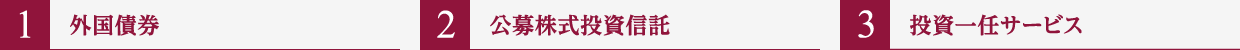 1 外国債券 2 公募株式投資信託 3 投資一任サービス